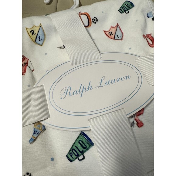 NWT RALPH LAUREN X RILEY  SHEEHEY BABY GIRLS BOYS BLANKET LOGO PRINT - Picture 7 of 14